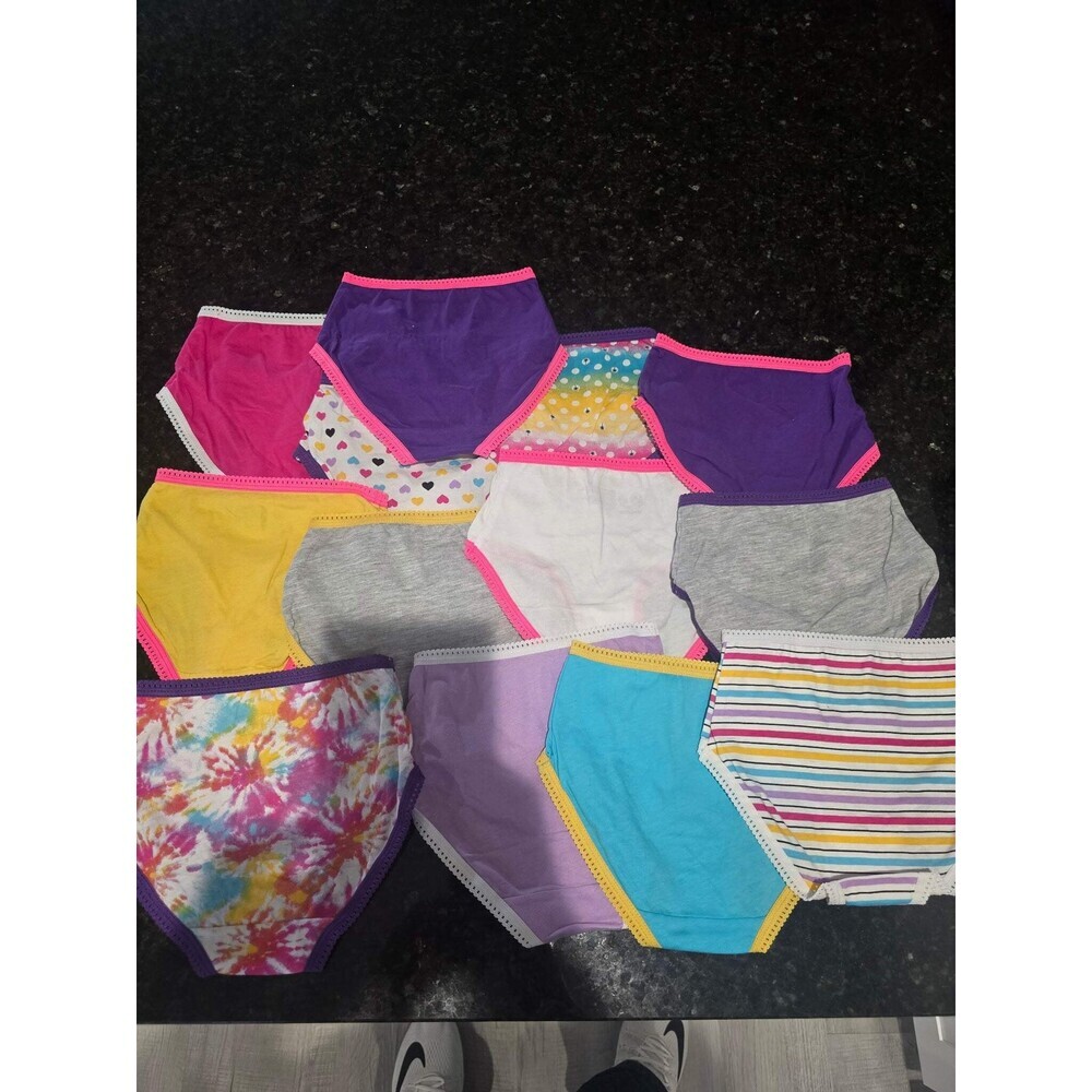Girls Cotton Brief Underwear Lot Size 4 Multi Color Patterns New